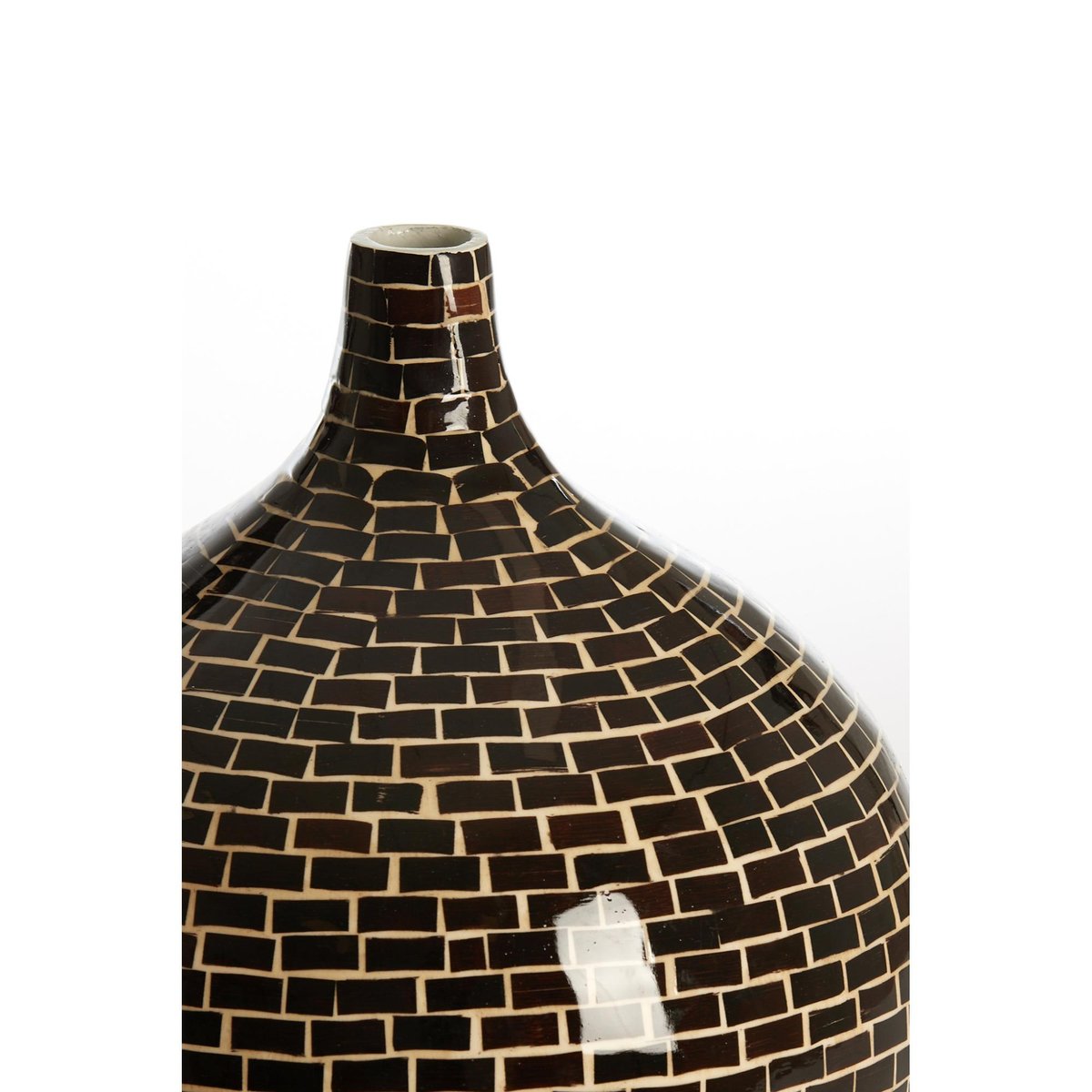 Vase Bois ELORZA marron foncé, LIGHT & LIVING 
