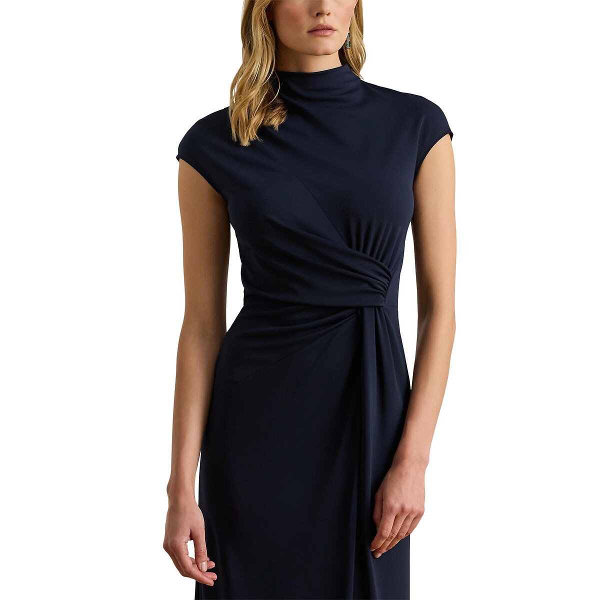 Abito longuette a maniche corte con collo alto, BERTUNO navy, LAUREN RALPH LAUREN