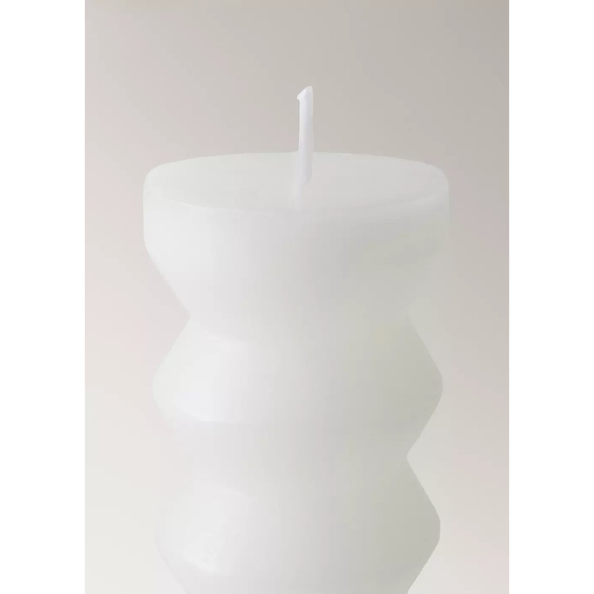 Bougie sculpturale haute blanc cassé, MANGO HOME
