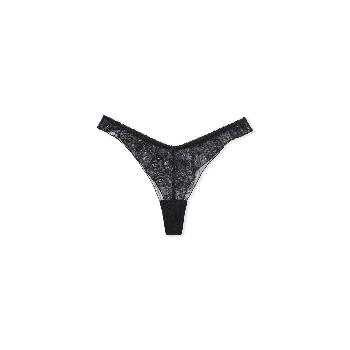 Tanga avec motifs dentelle VOLANTEE DENTE noir, ETAM