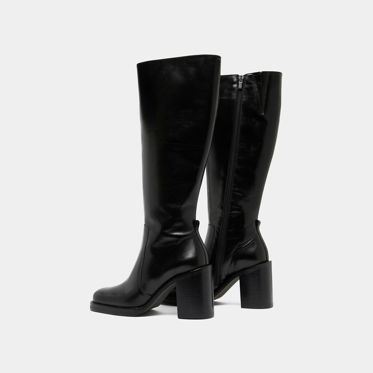 Bretzel Leather Heeled Calf Boots black, JONAK