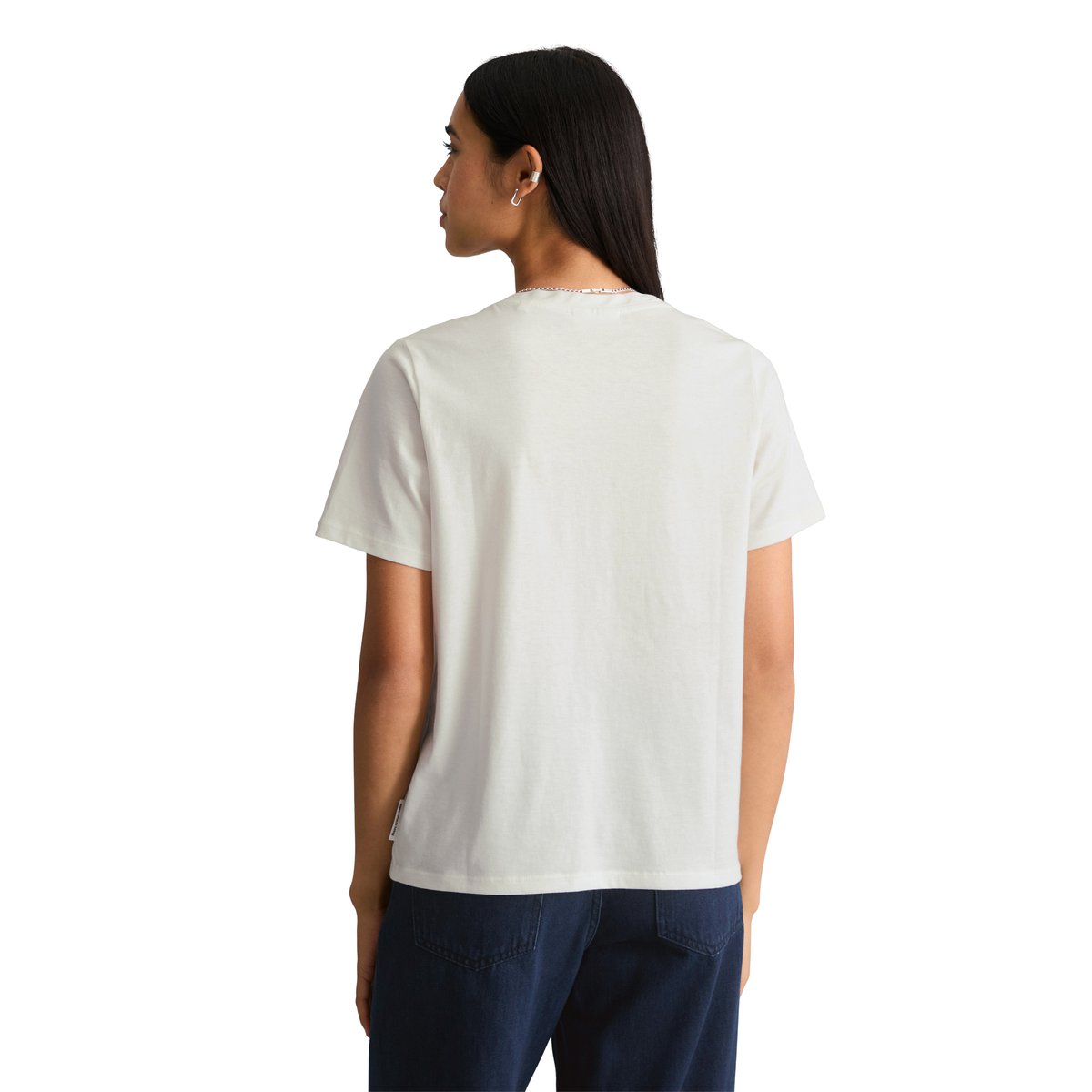 T-shirt coupe classique en jersey simple de coton biologique blanc, MARC O’POLO DENIM