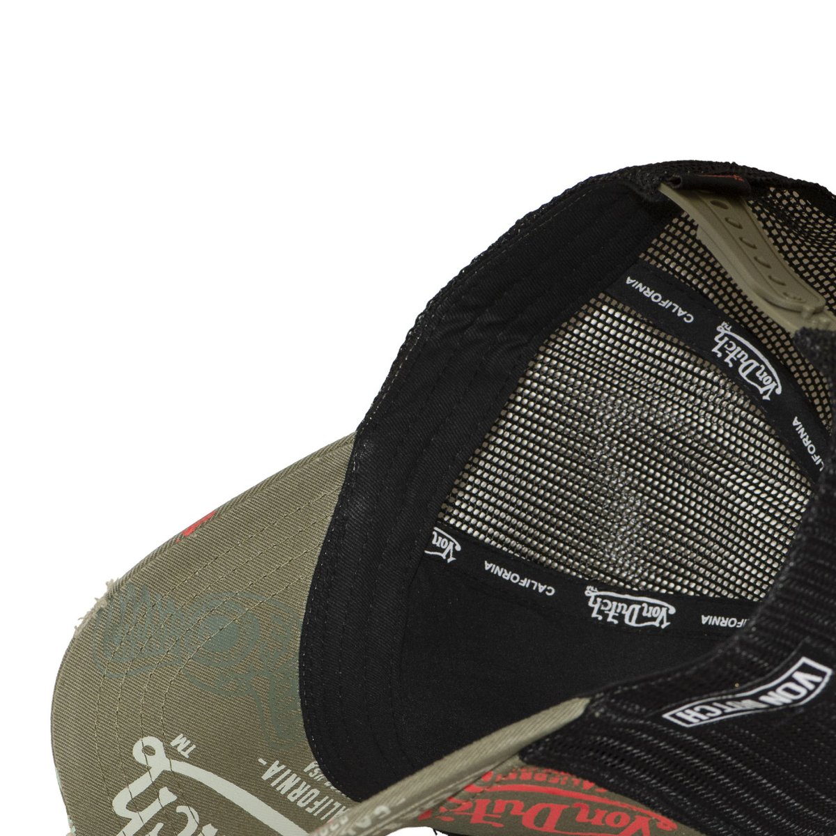 Casquette Trucker Cafe kaki/rouge/vert/noir, VON DUTCH