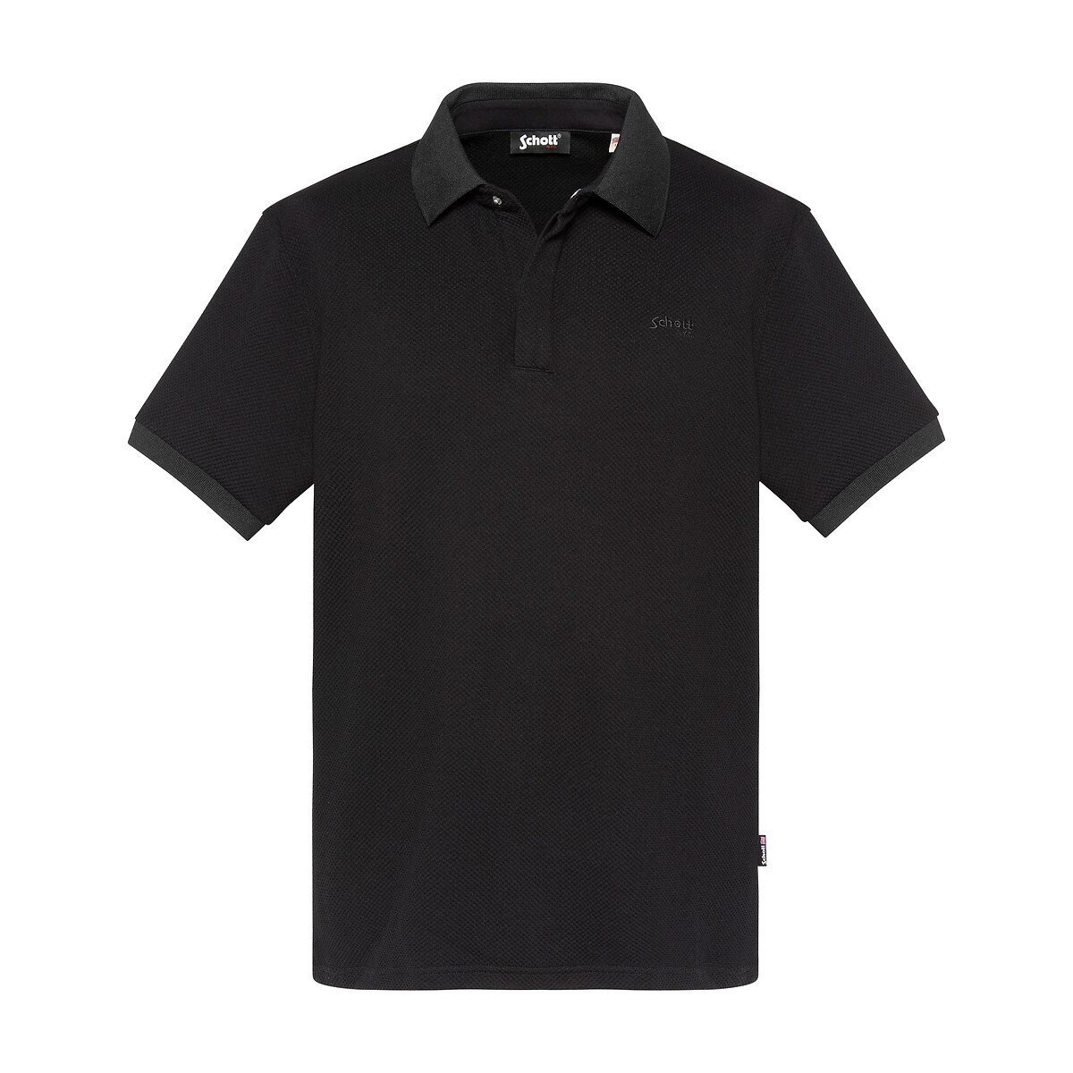 Polo gaufré Collin noir, SCHOTT