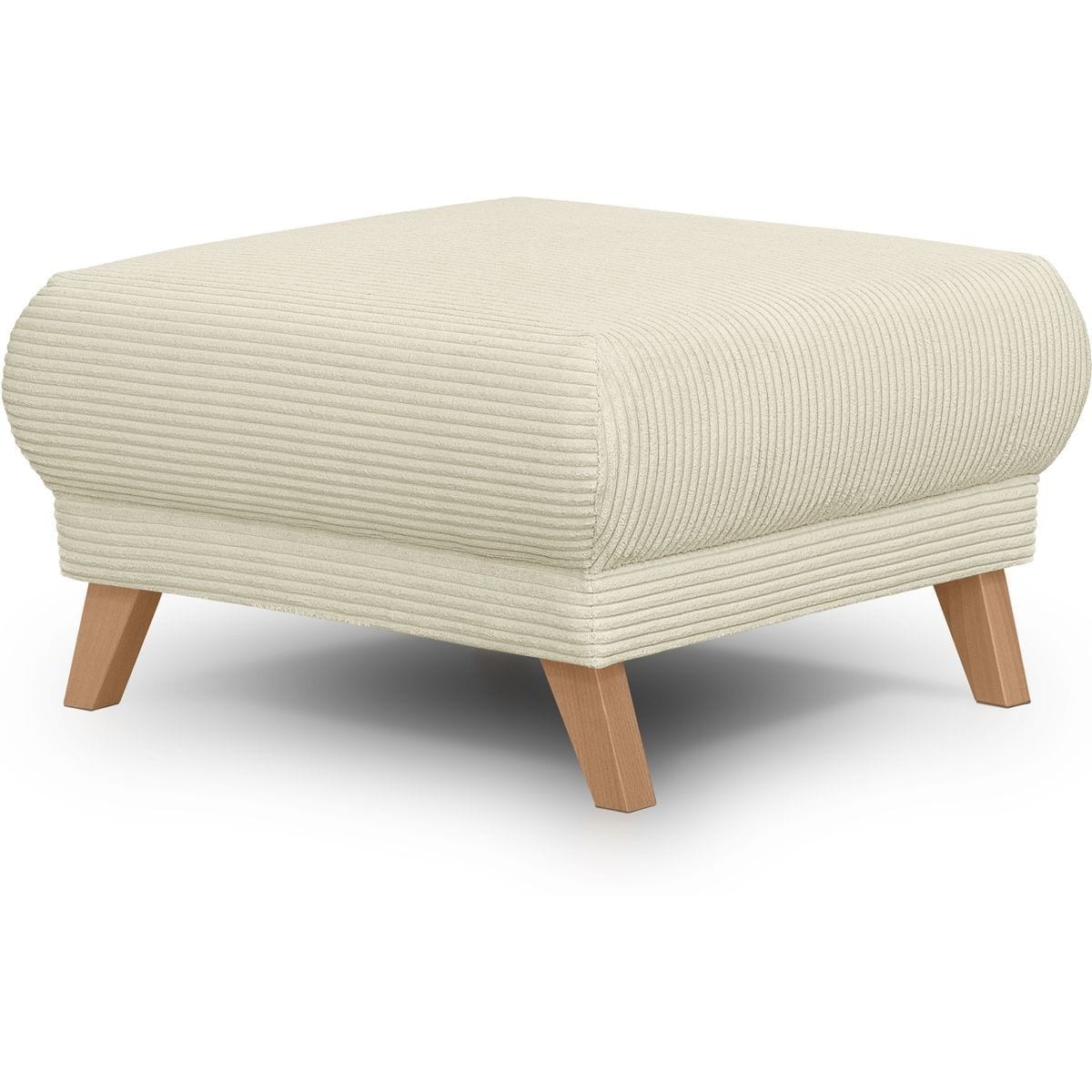 Pouf en velours côtelé - LARIA beige, HOMIFAB