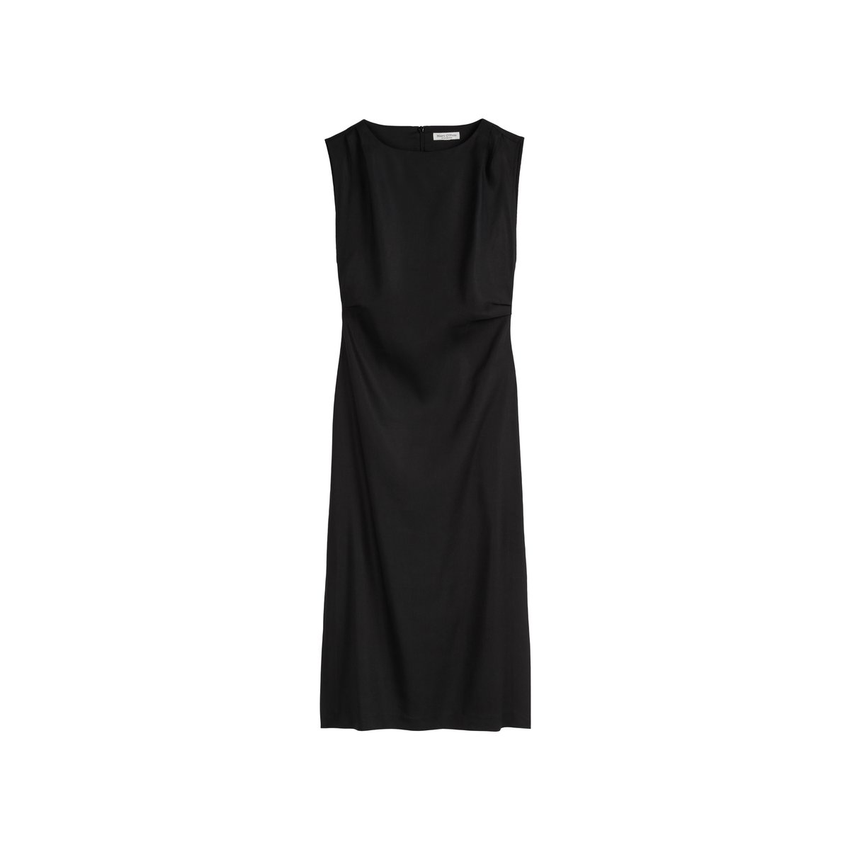 Robe shaped en mélange viscose-lin élastique noir, MARC O'POLO