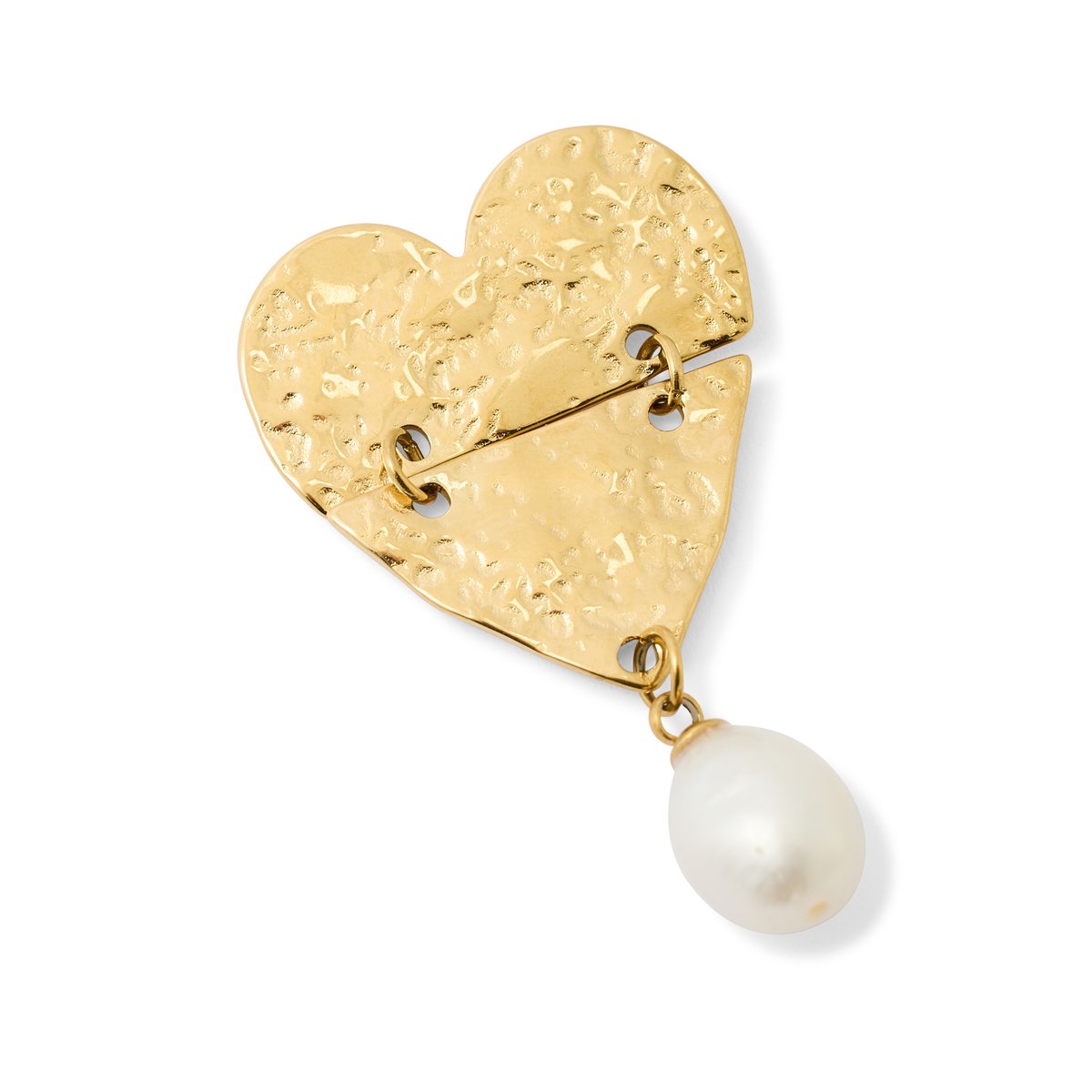 Boucles d'oreilles pendantes coeur doré, DAXON