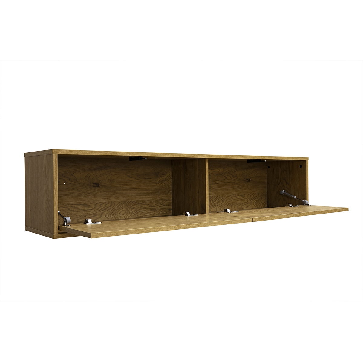 Meuble TV mural finition bois clair chêne L140 cm FLEXO chêne clair, MILIBOO