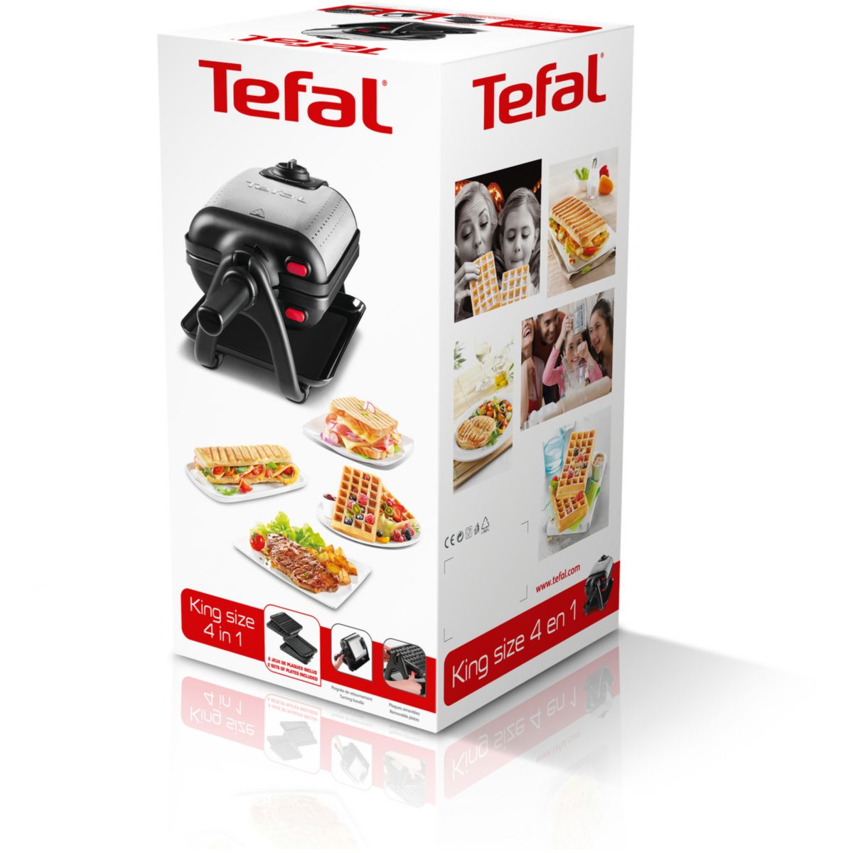 Gaufrier King Size 4 en 1 WM755D12 noir, TEFAL