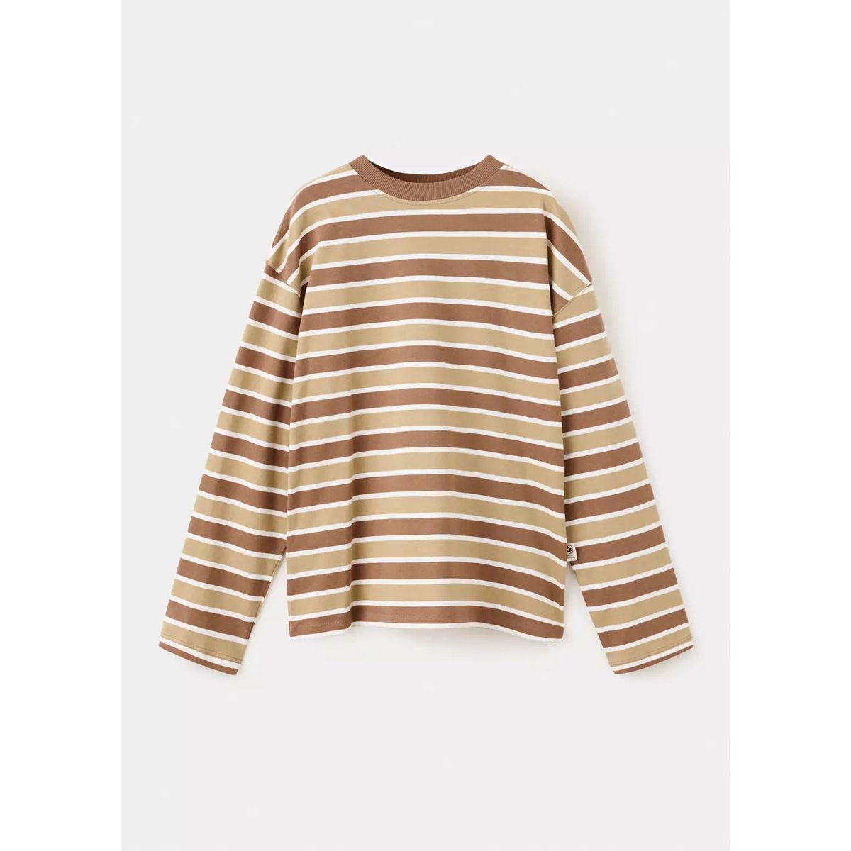 T-shirt coton à rayures café, MANGO KIDS
