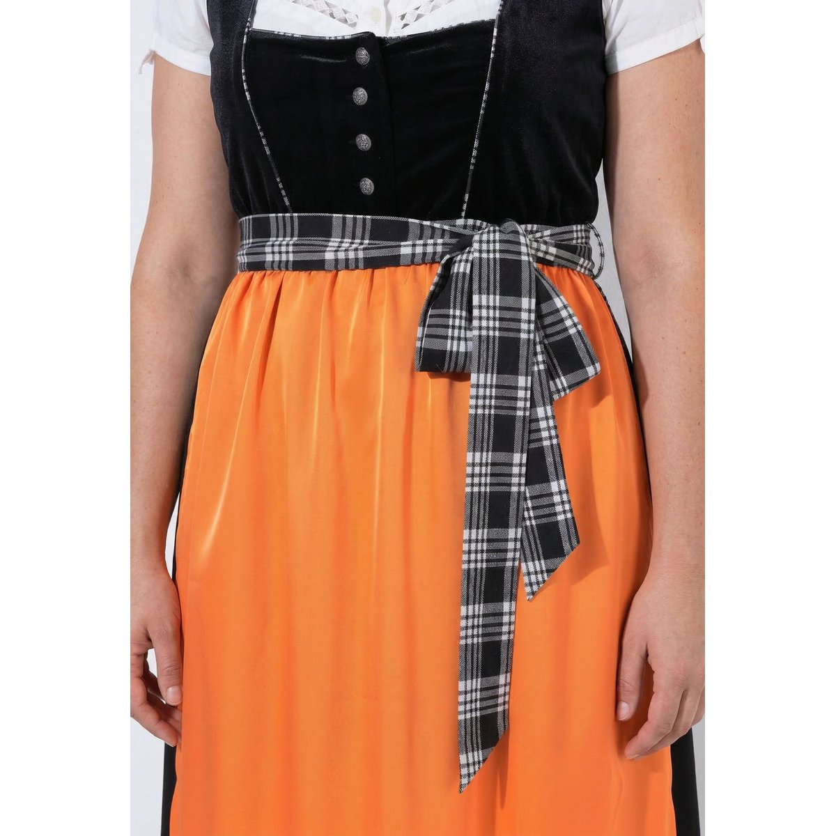 Dirndl en velours, imprimé animal, col carré noir, ULLA POPKEN