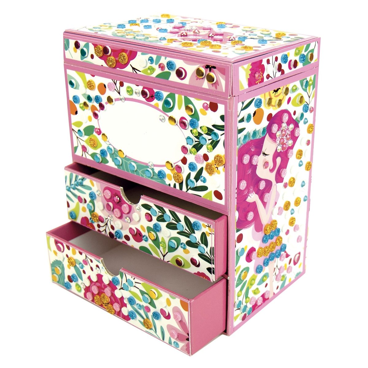 Mosaïques 3D Coffret à bijoux rose, SYCOMORE