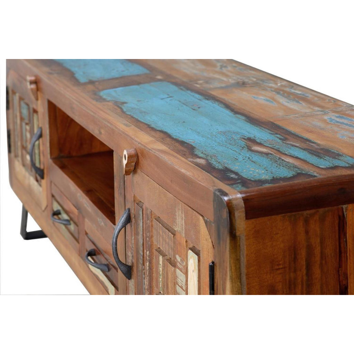 Meuble tv 2 tiroirs - CALYPSO marron, DECORATION D’AUTREFOIS