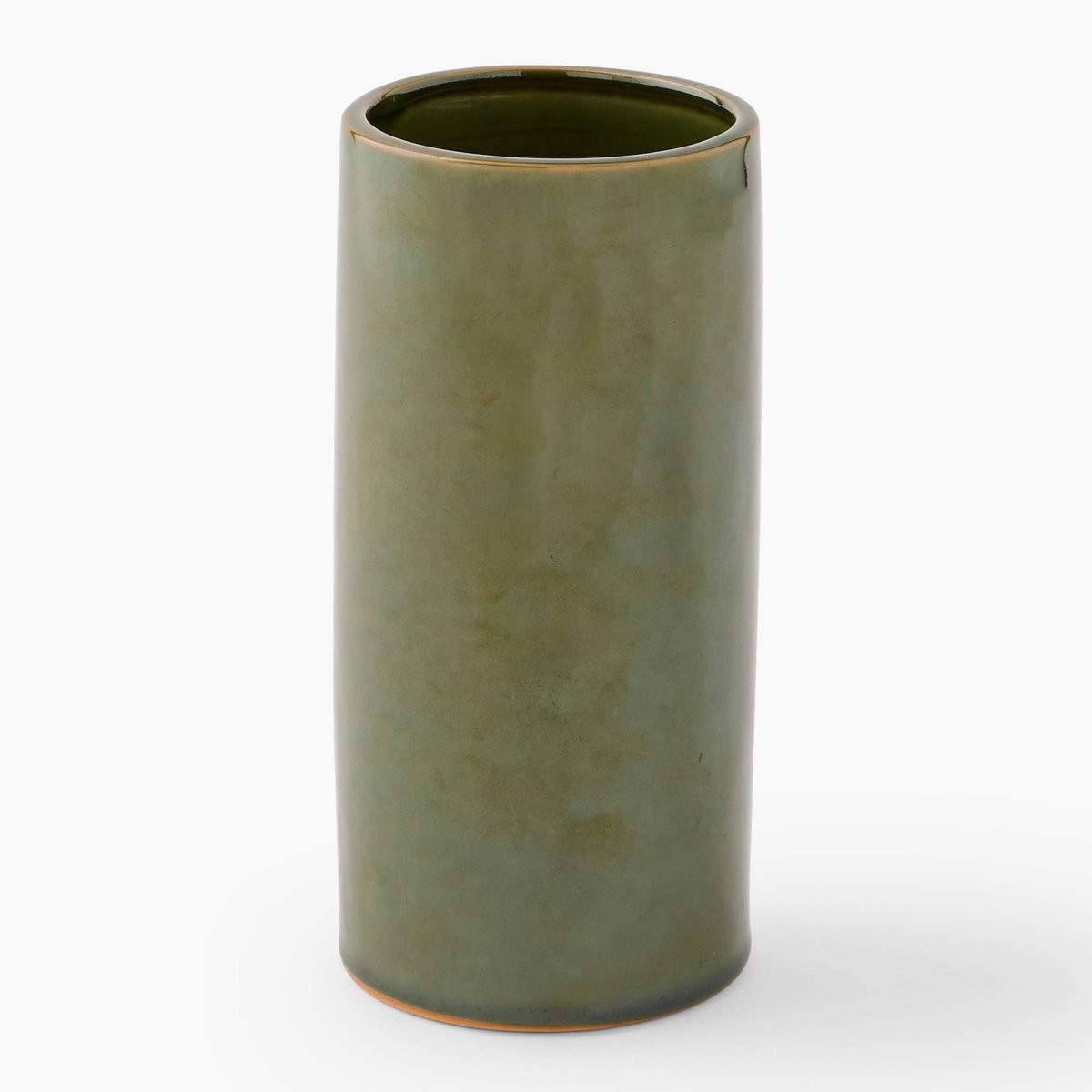 Vase droit effet réactif, 10.5x23cm, en céramique vert melange, MONOPRIX