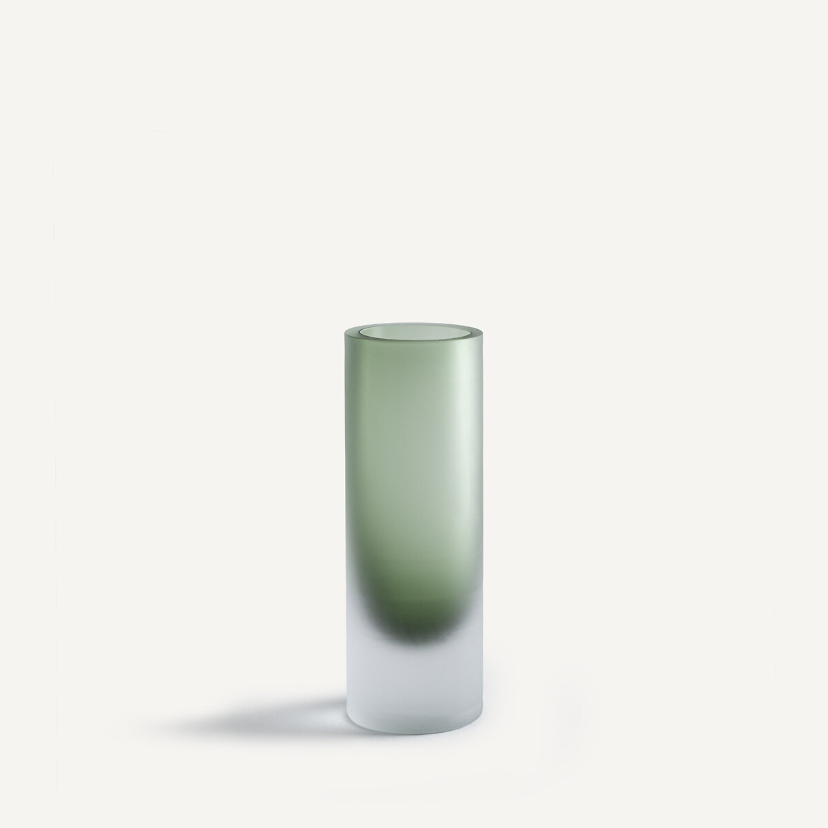 Vase en verre soufflé givré, AUDRAN vert olive, AM.PM