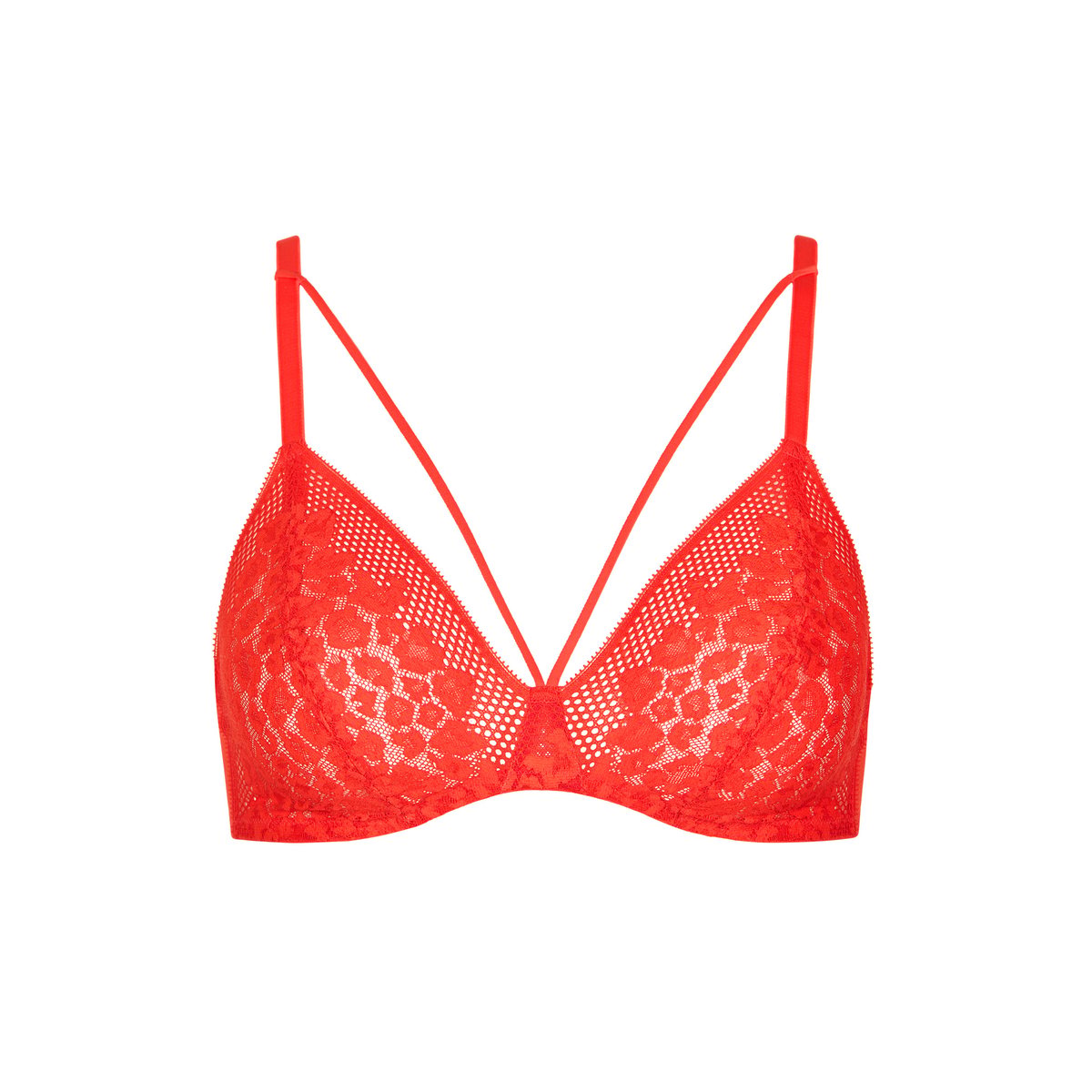 Soutien-gorge bralette triangle sans armatures Galaxy rouge, LISCA