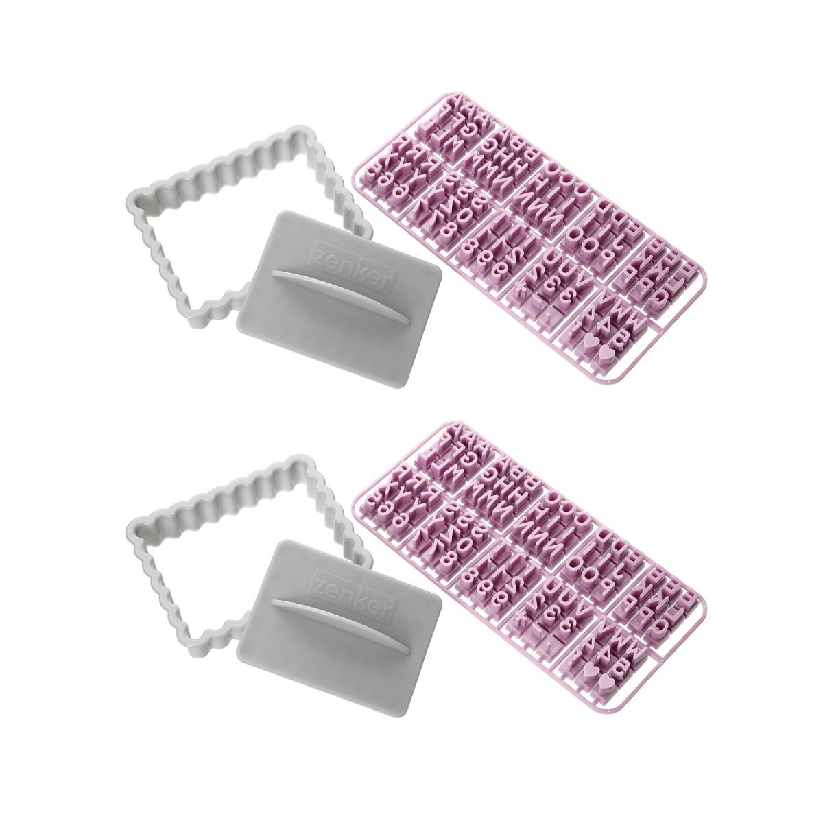 2 tampons alphabet pour biscuit SMART PASTRY gris, ZENKER