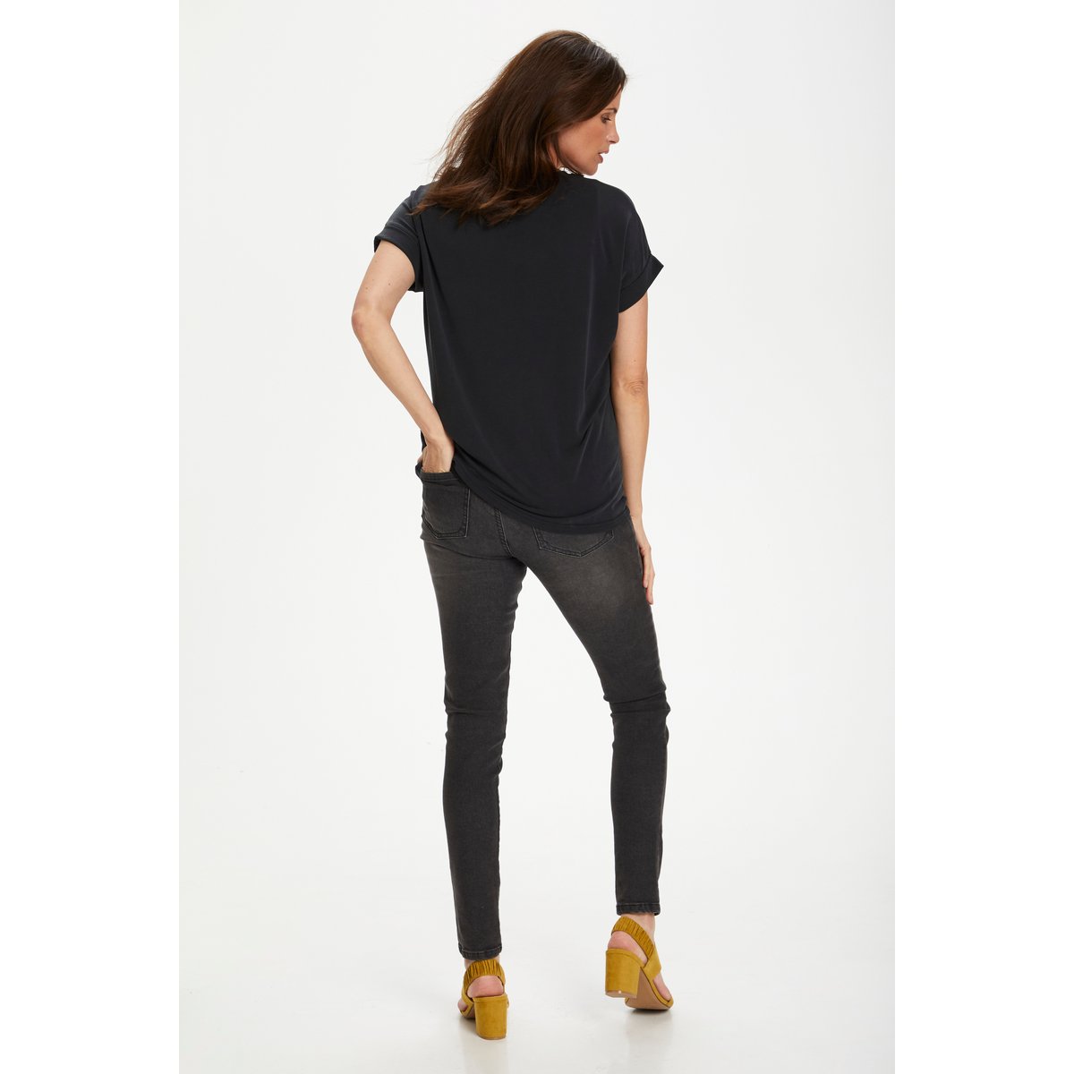 T-shirt noir black wash, CULTURE