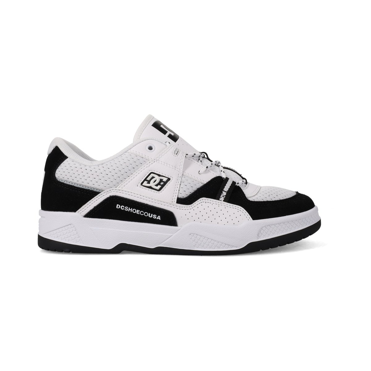 Chaussures en cuir CONSTRUCT. noir black/white, DC SHOES
