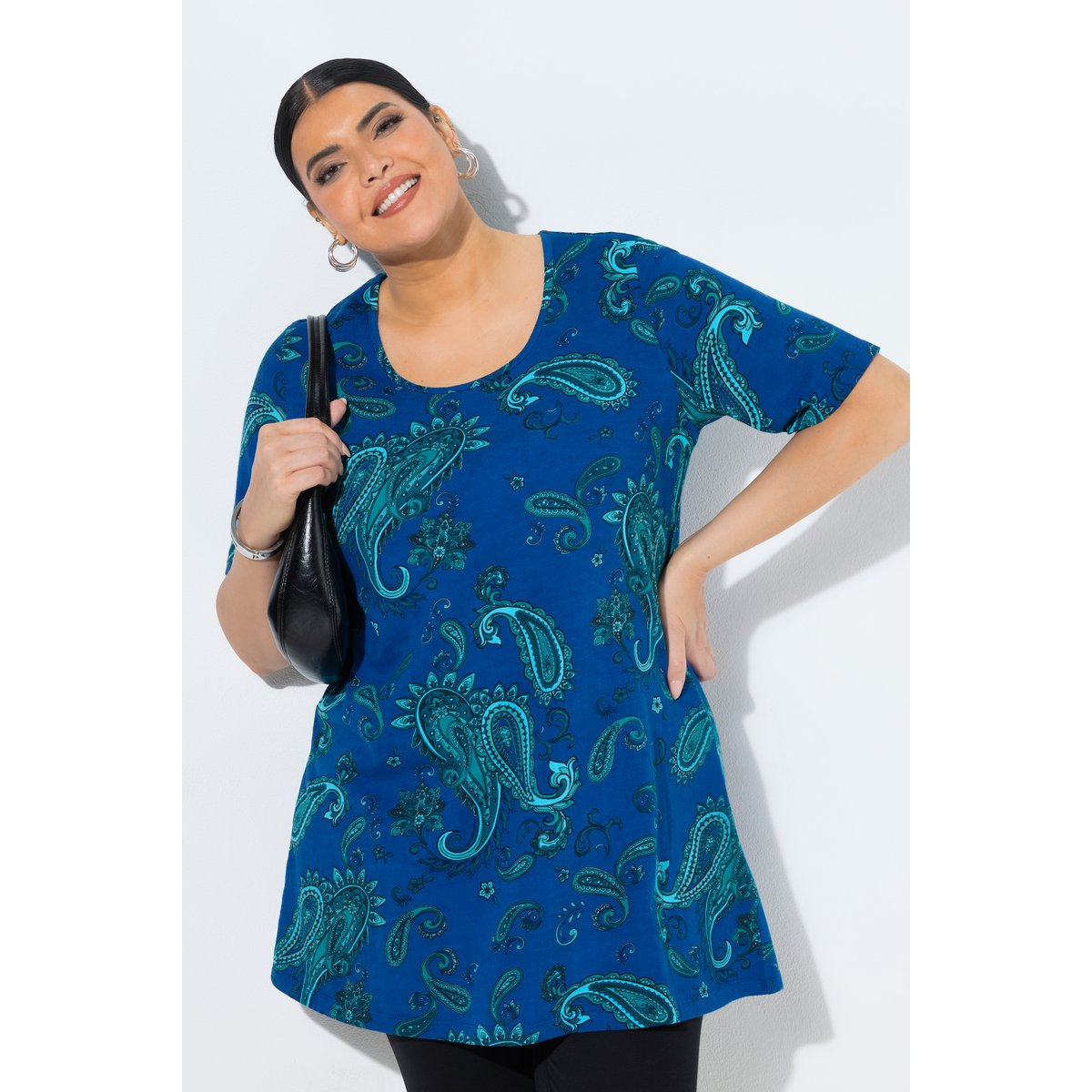 T-shirt long bleuet, ULLA POPKEN