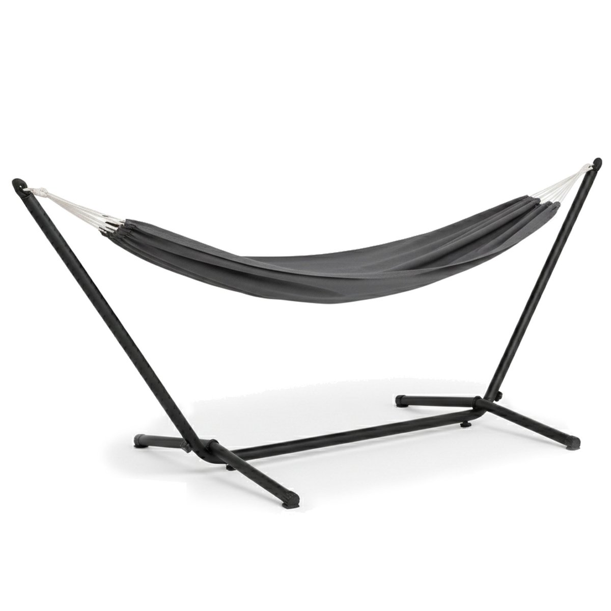 Hamac + Support hamac en métal 270x100x95cm gris, SUNNYDAYS