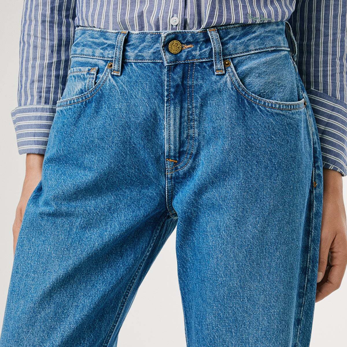 Jean Coupe Large, Taille Basse 12oz rgd denim, PEPE JEANS