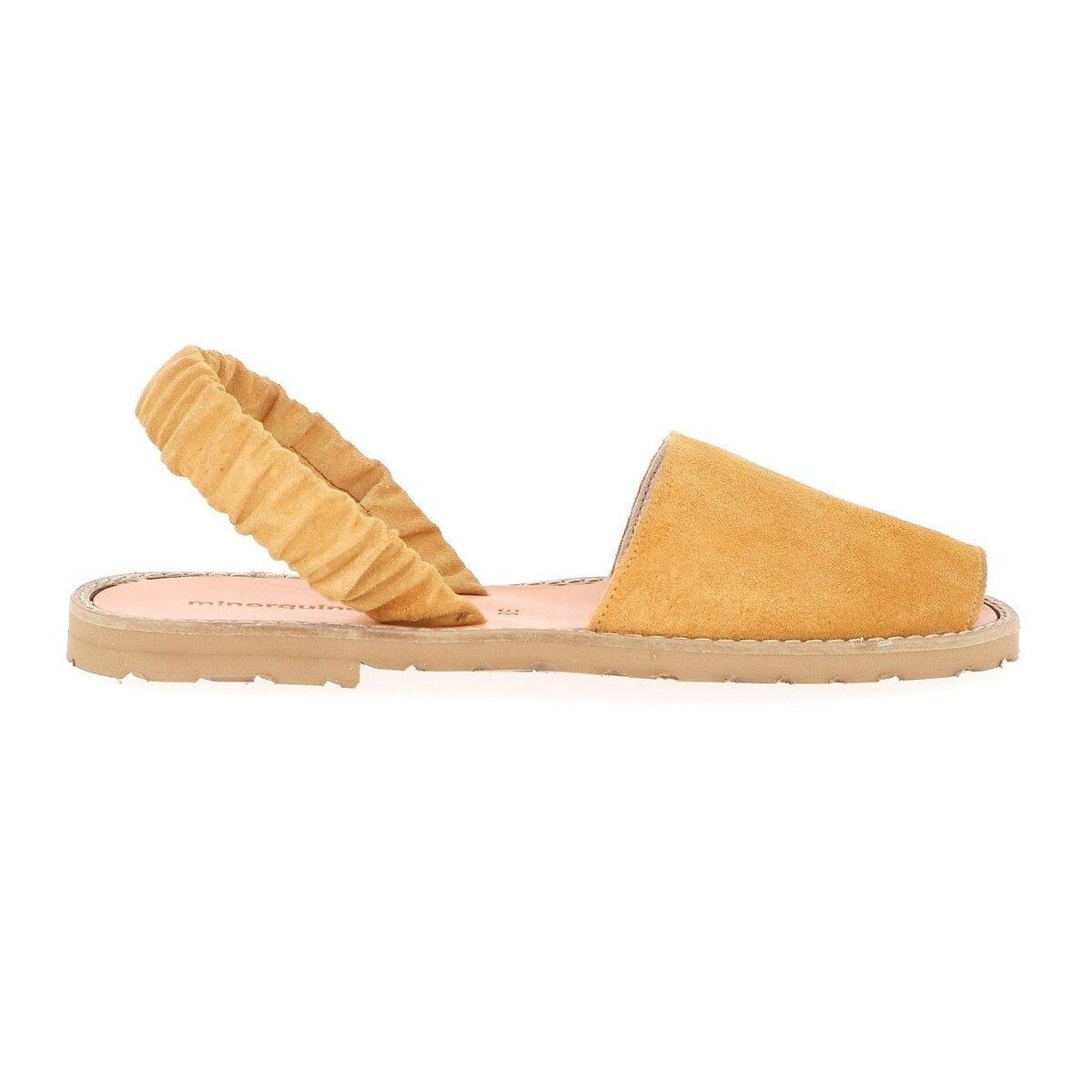 Sandales en cuir velours Fruncia moutarde, MINORQUINES