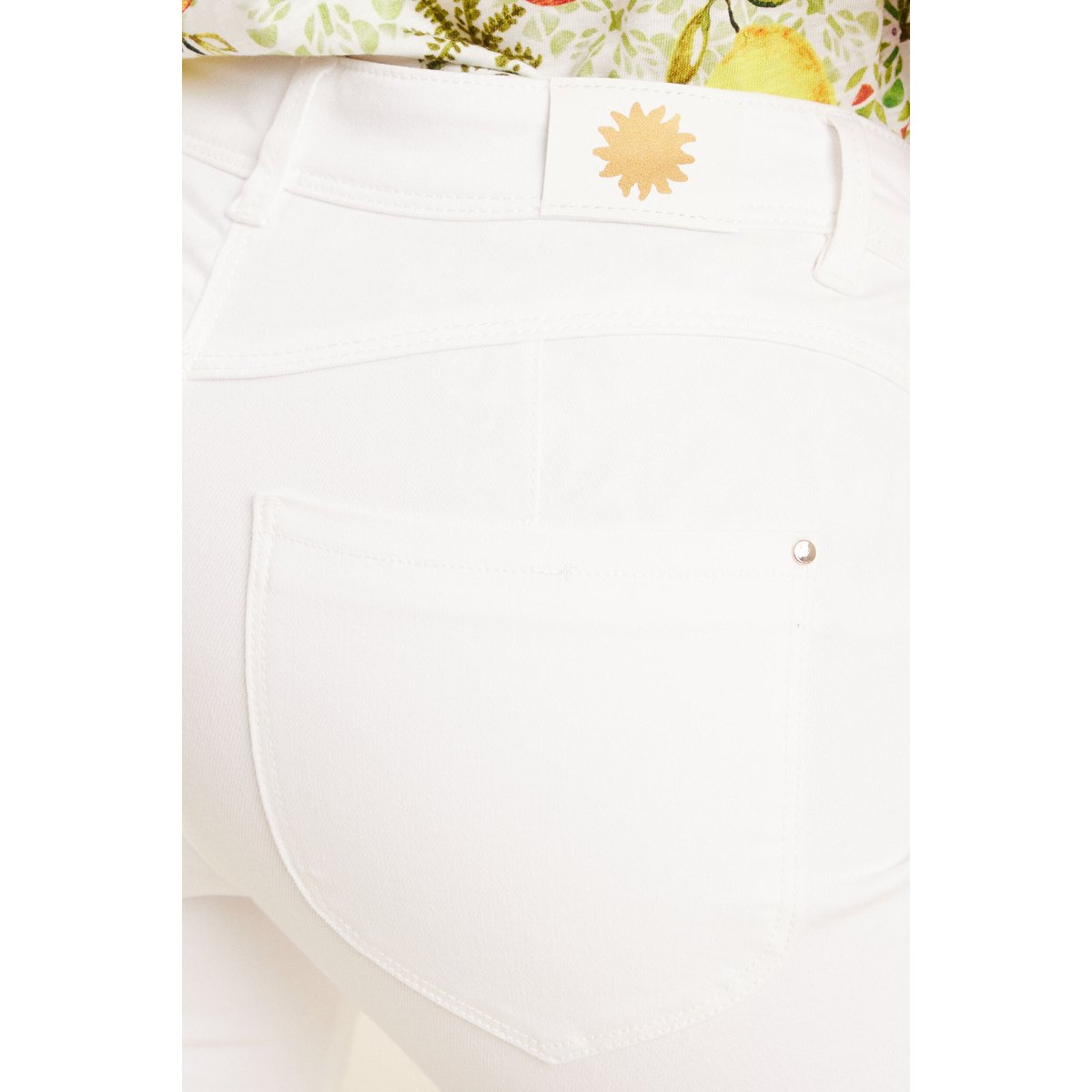 Pantacourt droit 5 poches blanc, BREAL