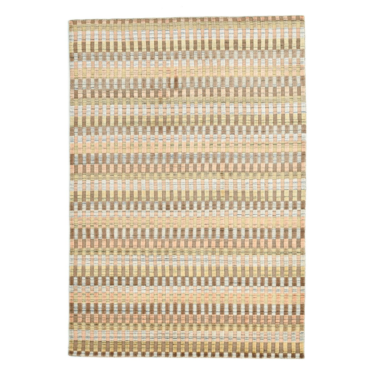 Tapis en laine vierge et viscose terre, THEKO