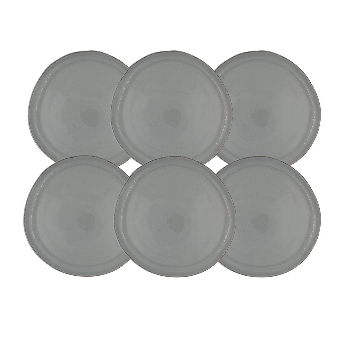 Lot de 6 grandes assiettes, GALET gris, ARTIME
