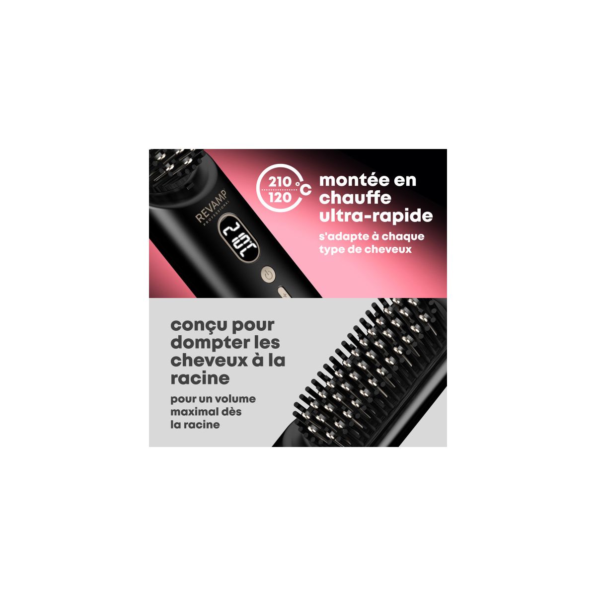 Brosse chauffante Straight & Go couleur unique, REVAMP