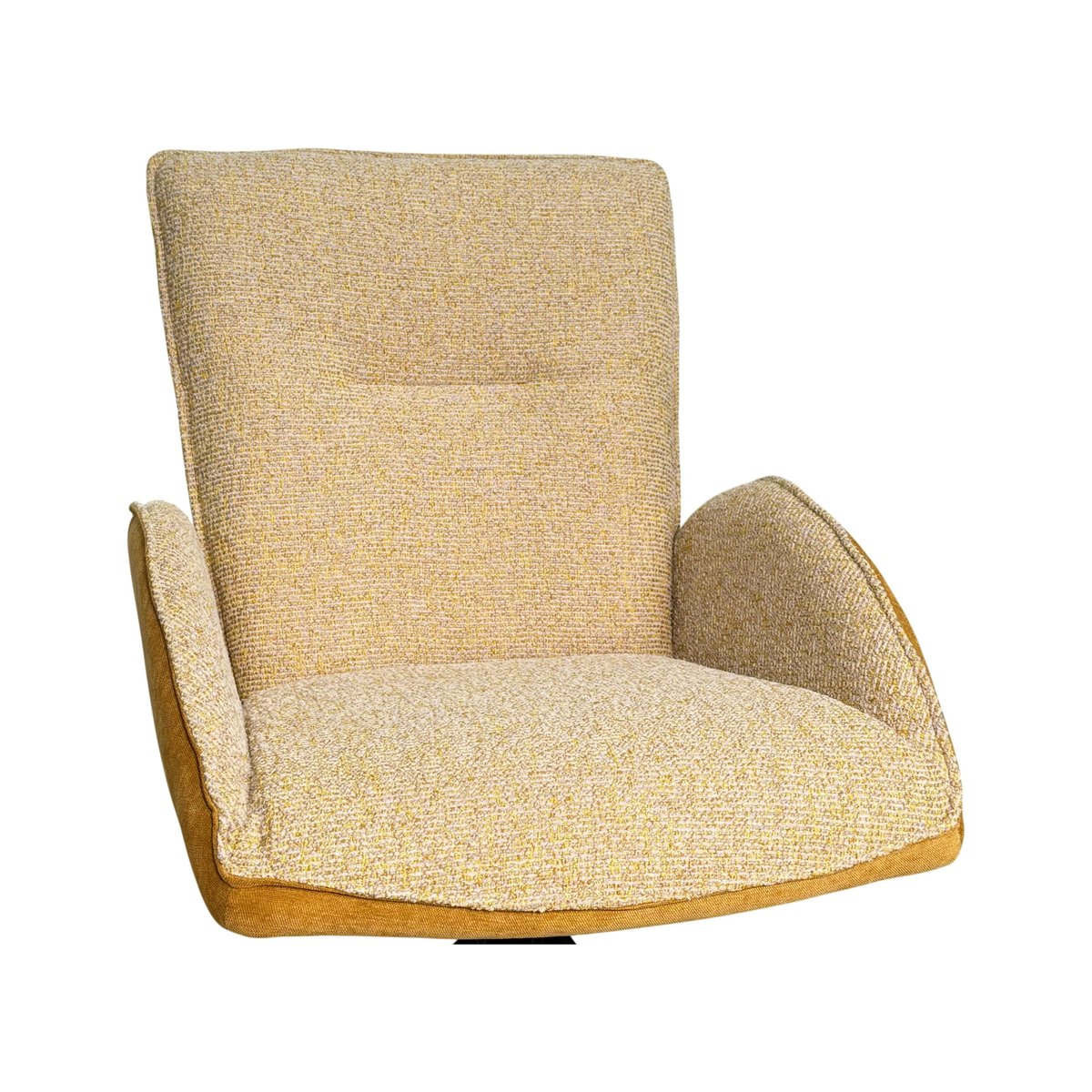 Fauteuil de table pivotant tissu bi-matière (lot de 2) AGADE moutarde, PIER IMPORT