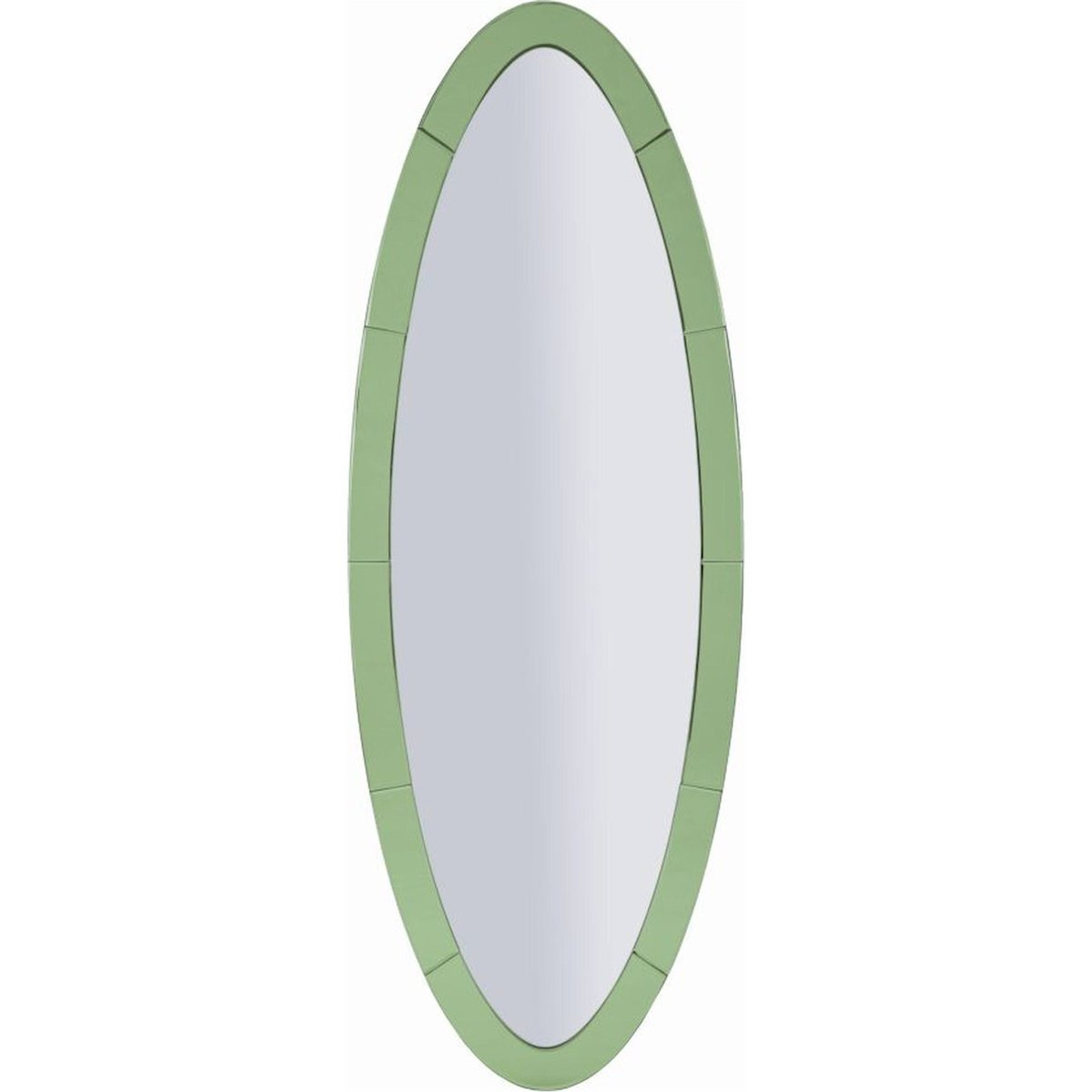 Miroir mural ovale cadre fin en verre GLAM bleu, RECOLLECTION