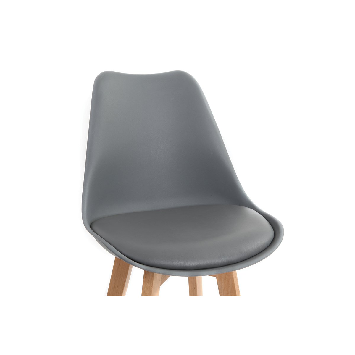 Tabourets de bar design blanc et bois H65 cm (lot de 2) PAULINE blanc, MILIBOO
