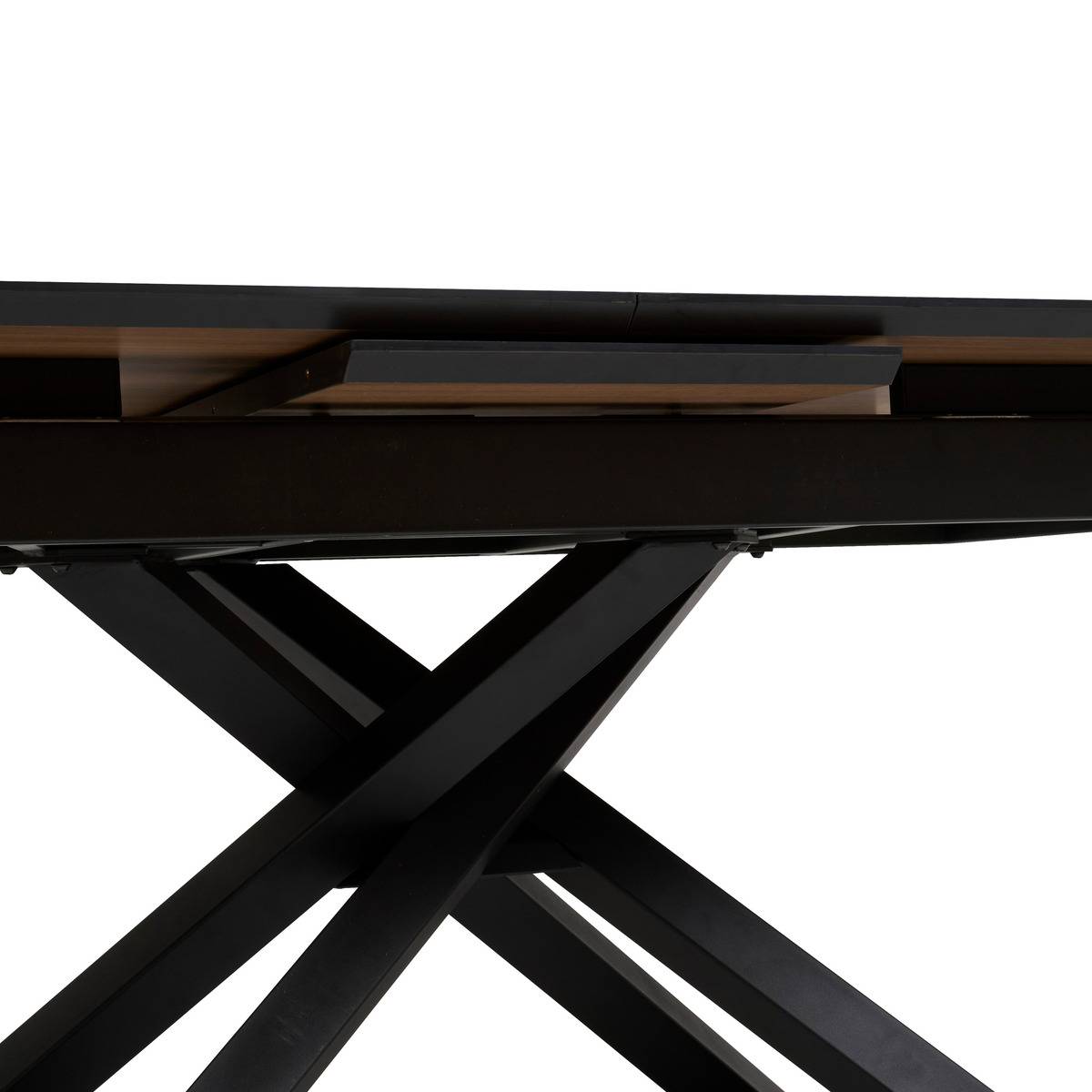 Table à manger extensible 6 places effet bois SANDRI marron, ATMOSPHERA