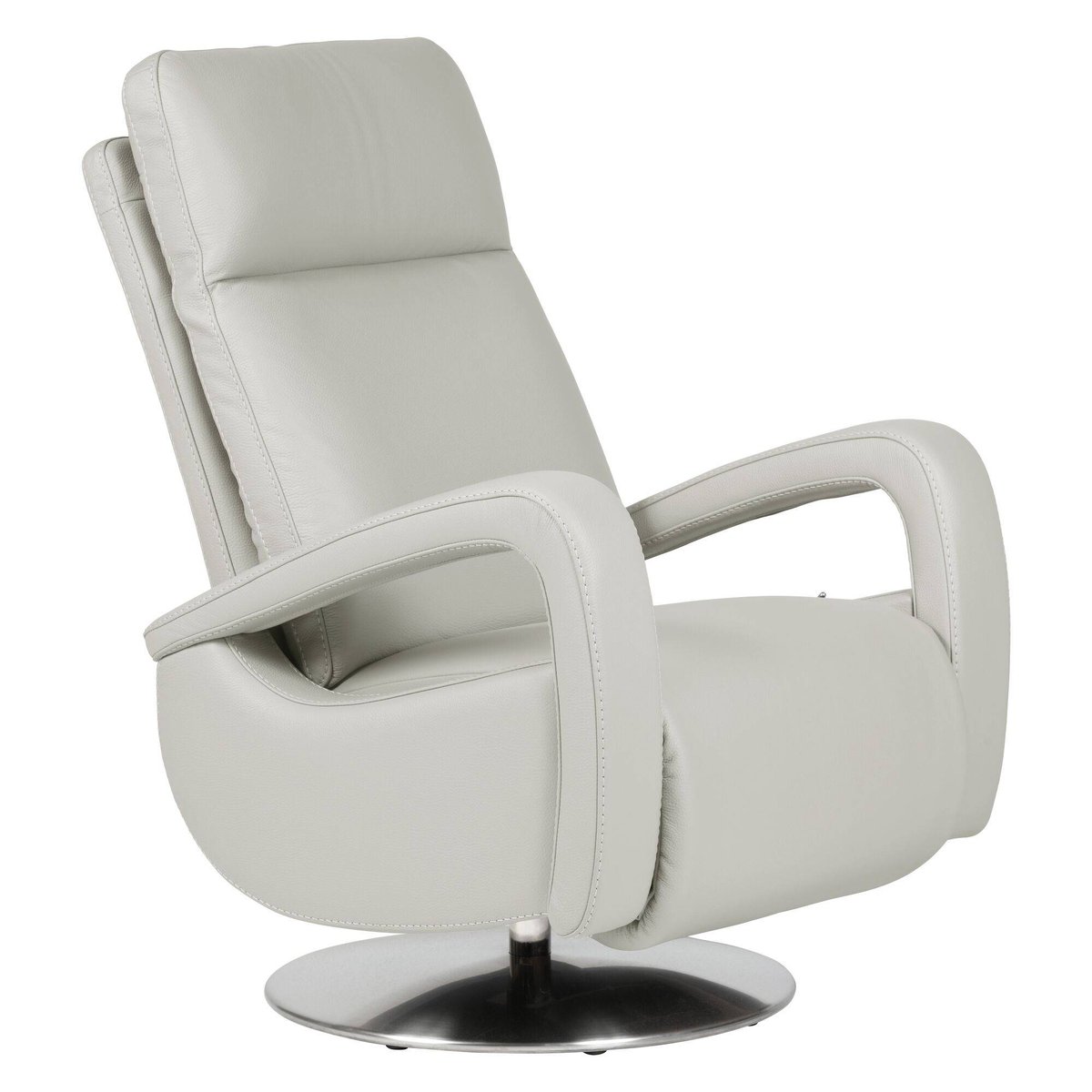 Fauteuil relax cuir - BUXY gris clair, CAMIF