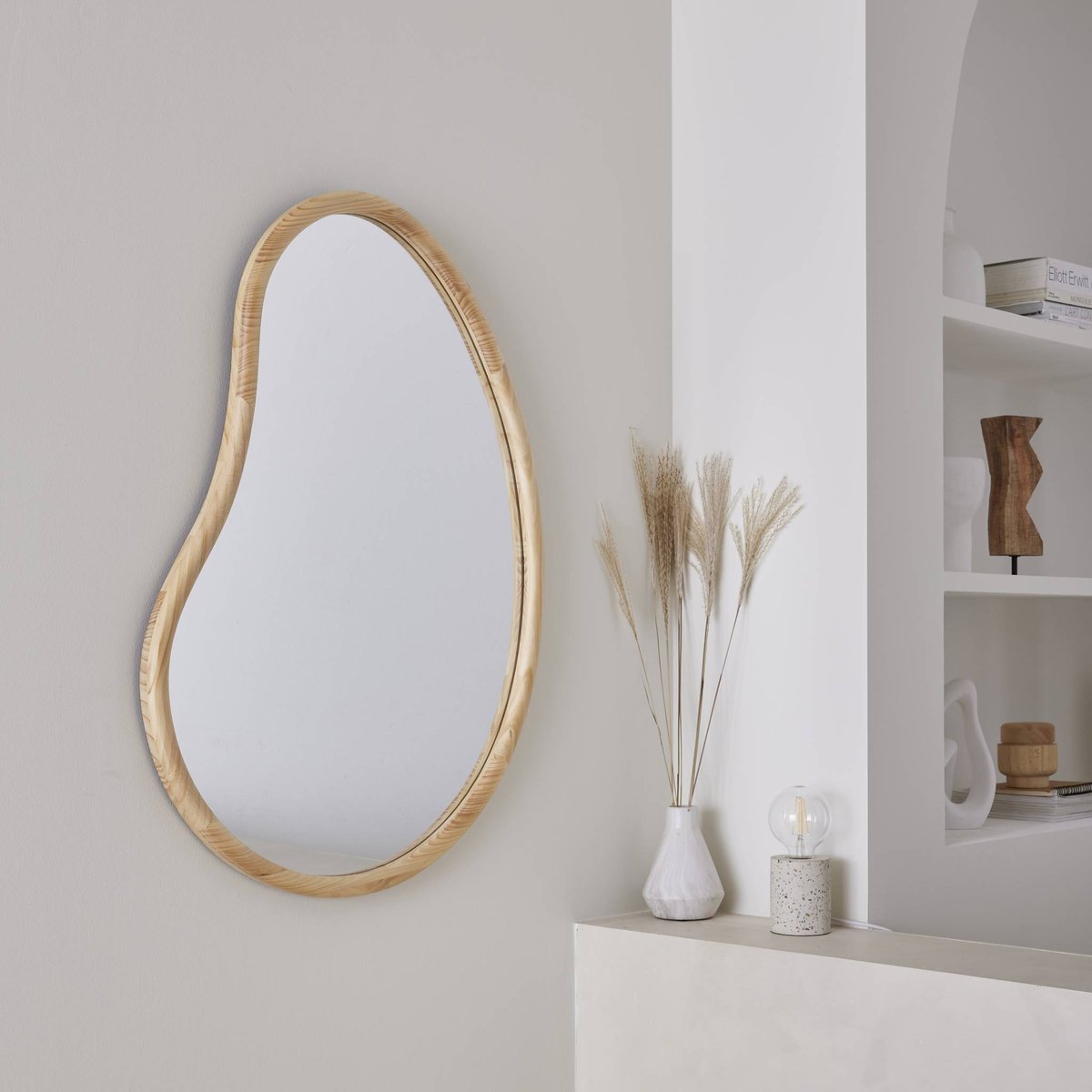 Miroir organique bois de sapin 95cm JACOB naturel, SWEEEK