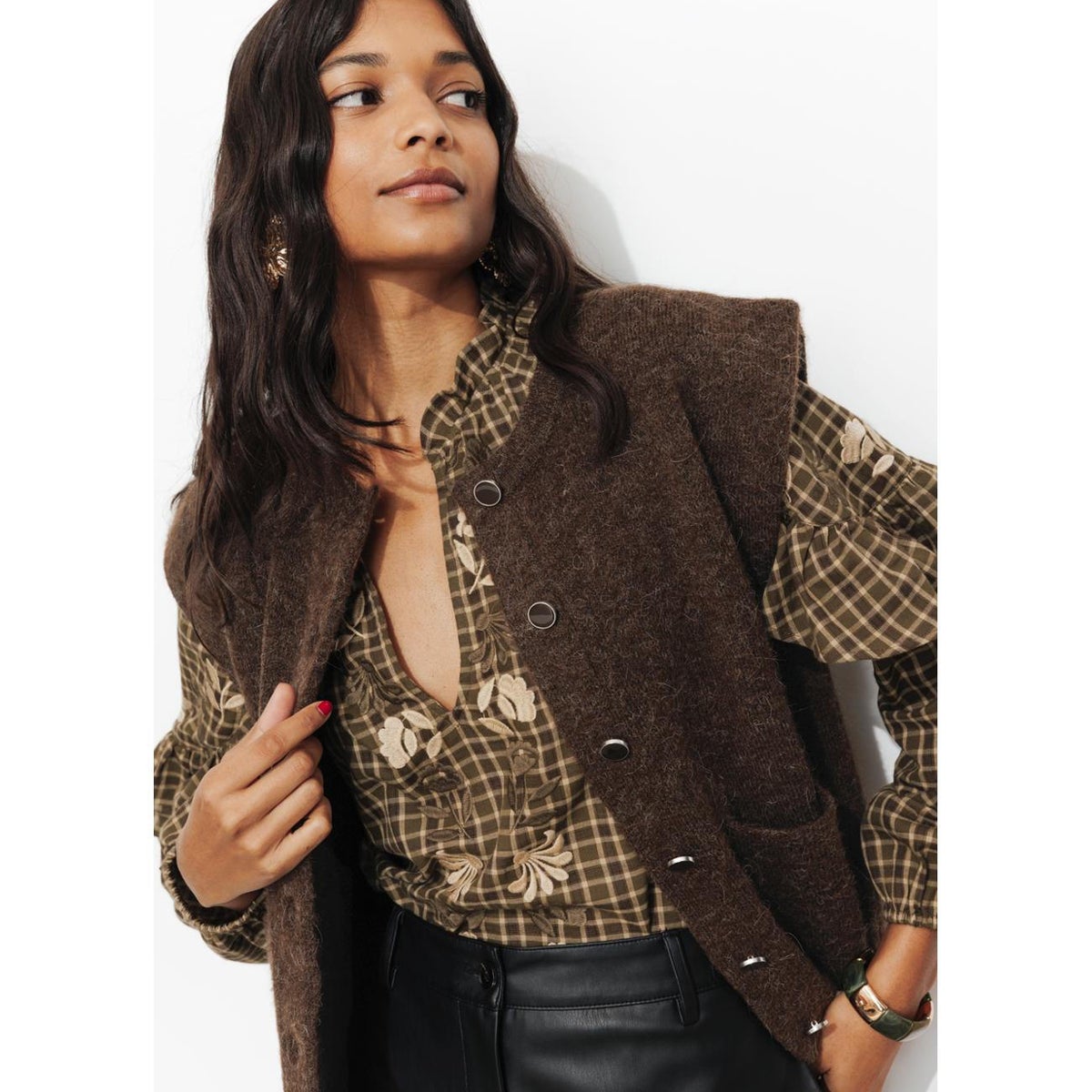 Cardigan sans manches marron, PROMOD