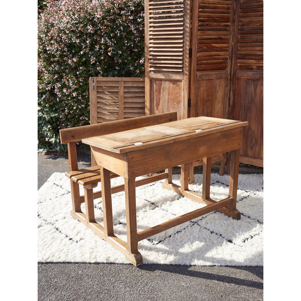 Bureau d'écolier vintage Edouard N°1073 - Bon état bois foncé, DEBONGOUT