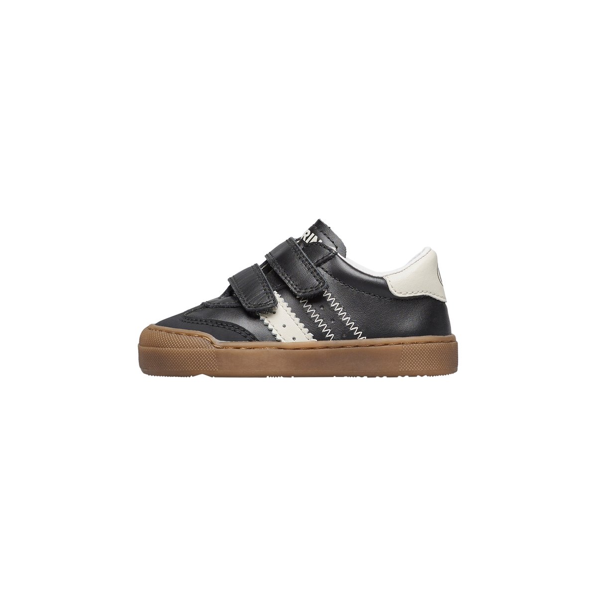 Baskets en cuir RIBY VL. blanc-noir, NATURINO
