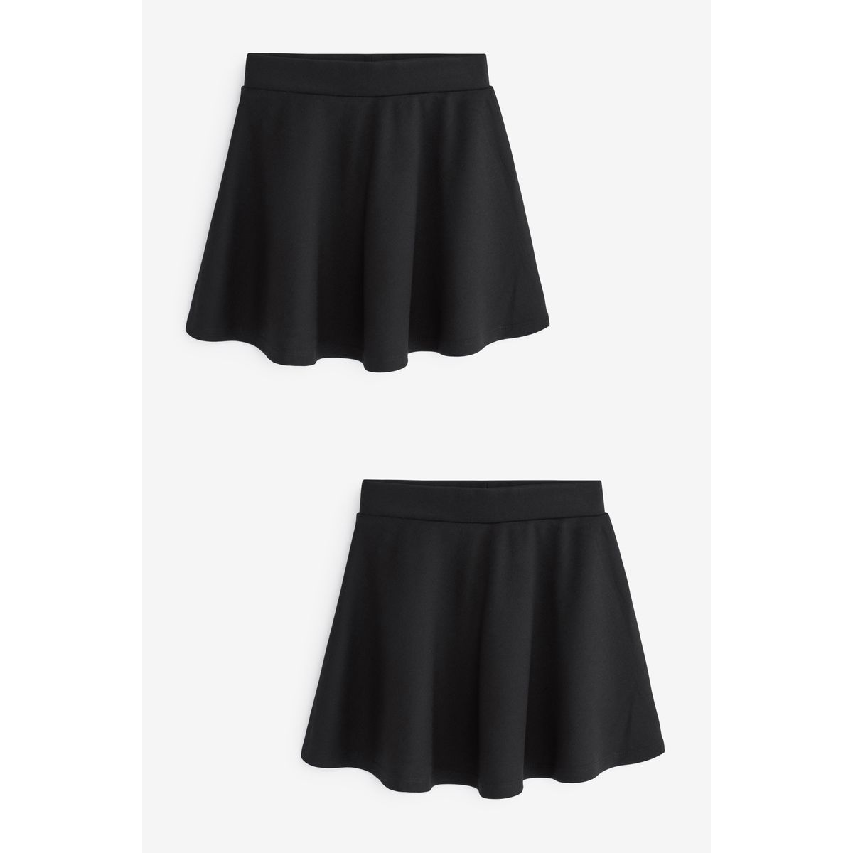 Jupes patineuses en jersey, lot de 2 noir, NEXT