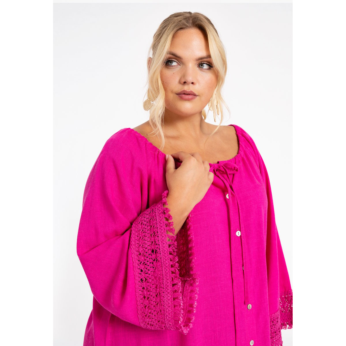 Chemise avec manches longues rose, YOEK