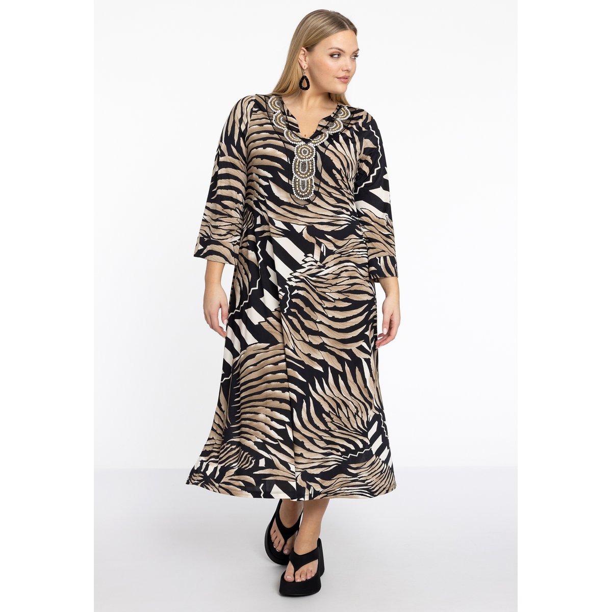 Robe imprimé / imprimée animal écru, YOEK