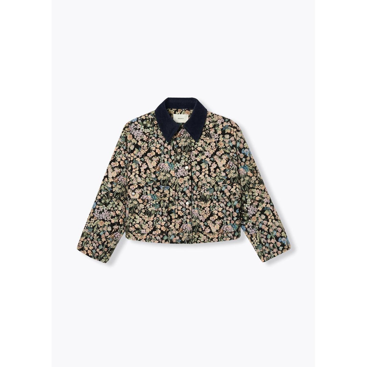 Veste courte jacquard fleurs imprimé multicolore, PROMOD