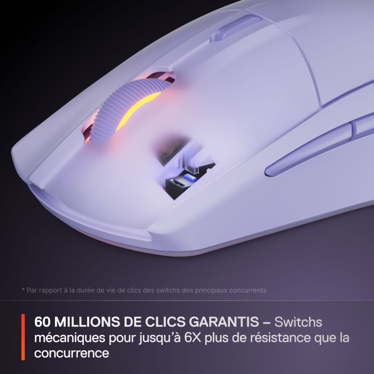 Souris Gamer Sans Fil Rival 3 WL Gen 2 Lavande couleur unique, STEELSERIES