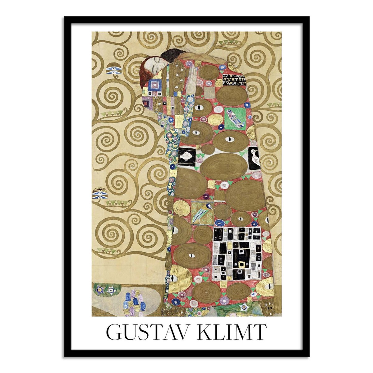 Affiche d'art - Fulfillment (1910) - Gustav Klimt jaune, WALL EDITIONS