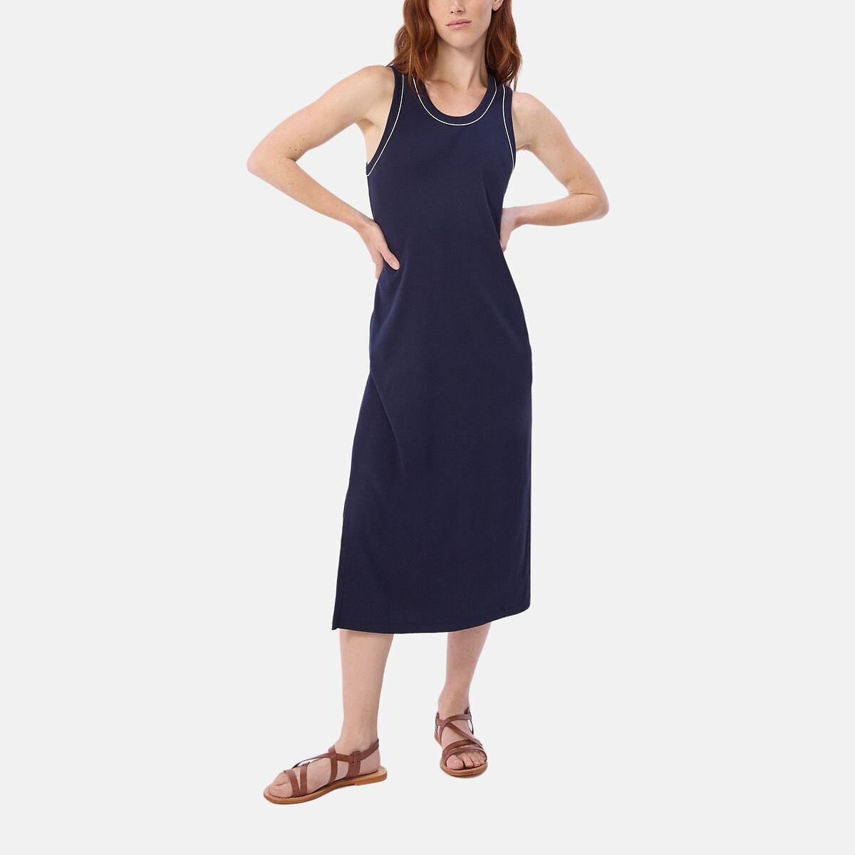 Robe débardeur longue marine, PETIT BATEAU