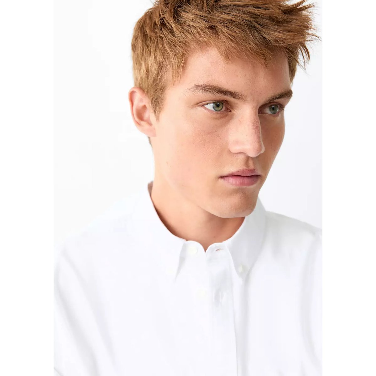 Chemise 100 % coton Oxford blanc cassé, MANGO TEEN