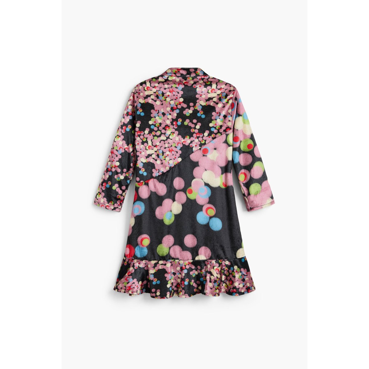 Robe imprimée à manches longues noir, DESIGUAL