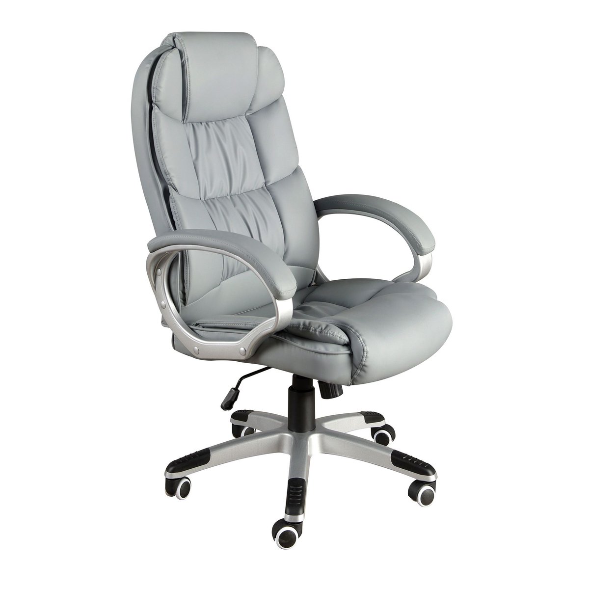 Fauteuil de bureau pivotante en simili-cuir gris, ANGEL CERDA